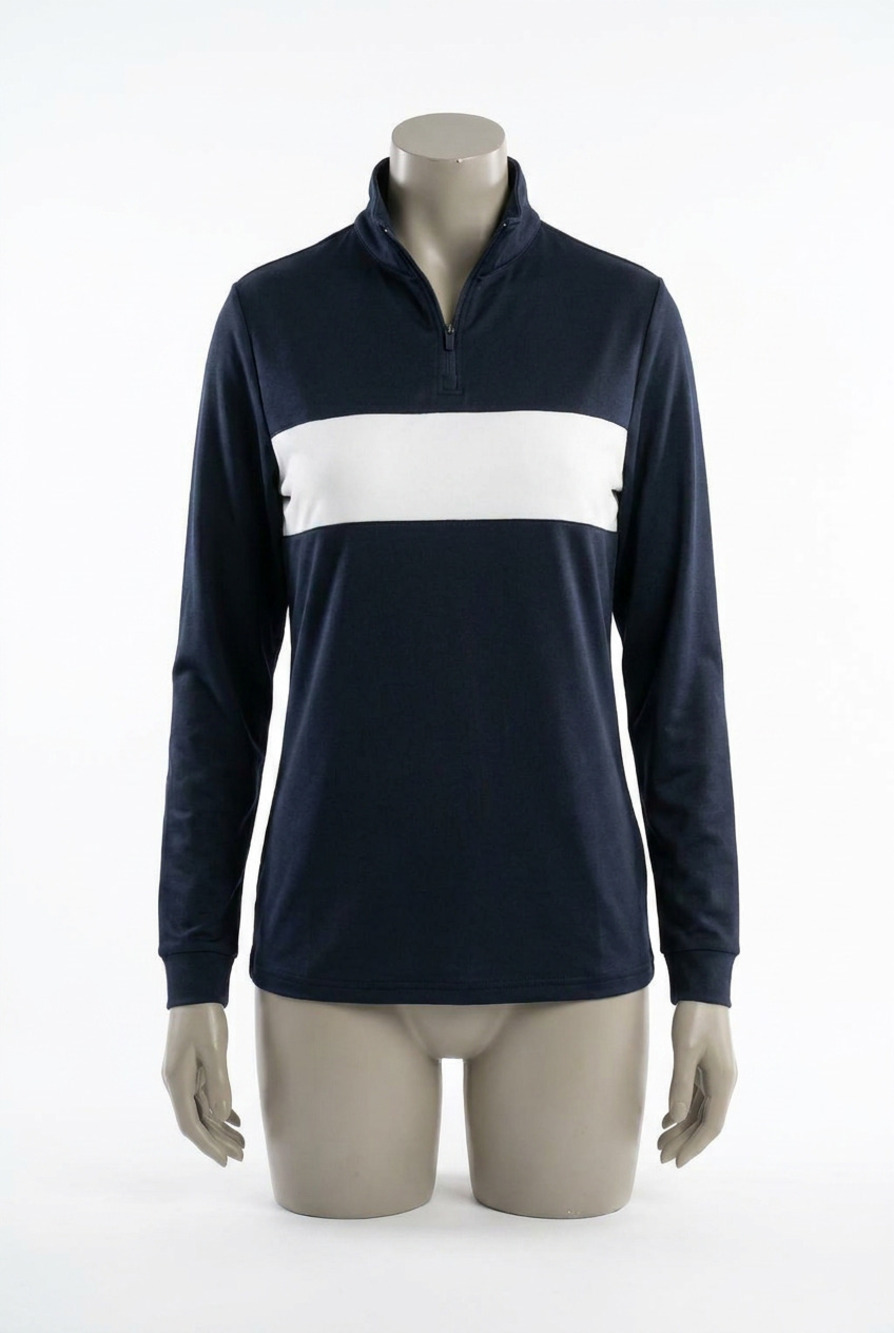 NEW ABACUS SPORTSWEAR US club midlayer turtle neck jacket in navy